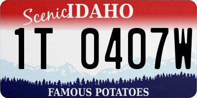 ID license plate 1T0407W