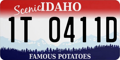 ID license plate 1T0411D