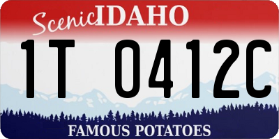 ID license plate 1T0412C