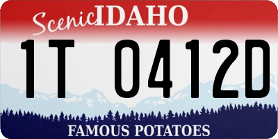 ID license plate 1T0412D