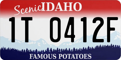 ID license plate 1T0412F