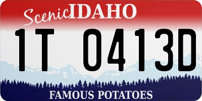 ID license plate 1T0413D