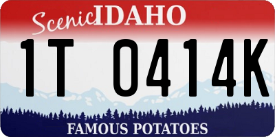 ID license plate 1T0414K