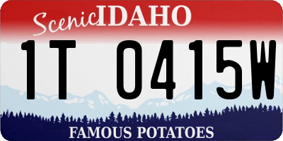 ID license plate 1T0415W