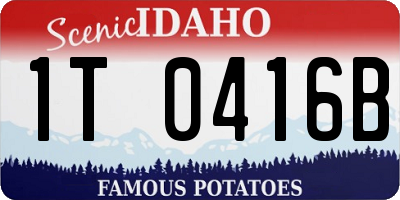 ID license plate 1T0416B
