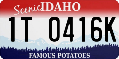 ID license plate 1T0416K
