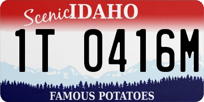 ID license plate 1T0416M