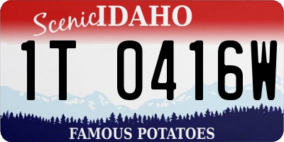 ID license plate 1T0416W