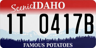 ID license plate 1T0417B