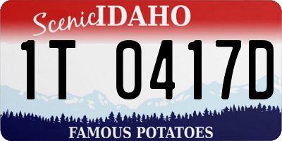 ID license plate 1T0417D
