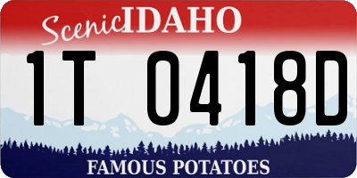 ID license plate 1T0418D