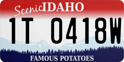 ID license plate 1T0418W