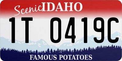 ID license plate 1T0419C