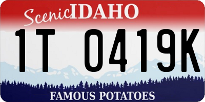 ID license plate 1T0419K
