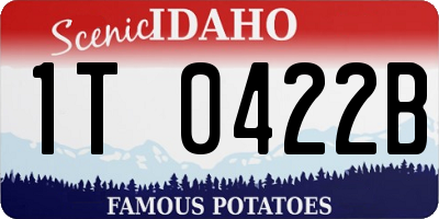 ID license plate 1T0422B