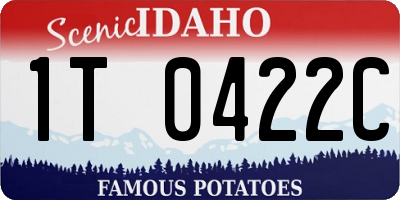 ID license plate 1T0422C