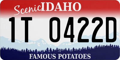 ID license plate 1T0422D
