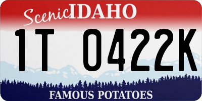 ID license plate 1T0422K