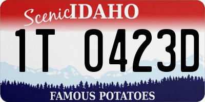 ID license plate 1T0423D