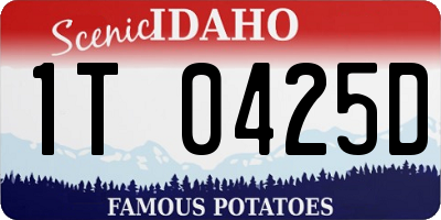 ID license plate 1T0425D