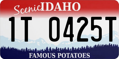 ID license plate 1T0425T