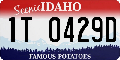 ID license plate 1T0429D