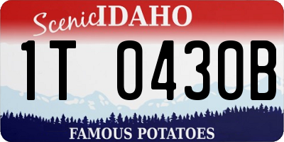 ID license plate 1T0430B