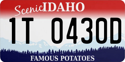 ID license plate 1T0430D