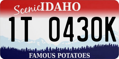 ID license plate 1T0430K