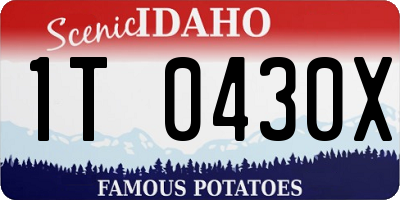 ID license plate 1T0430X