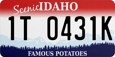 ID license plate 1T0431K