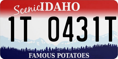 ID license plate 1T0431T