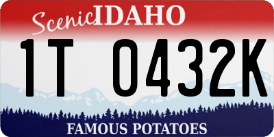 ID license plate 1T0432K
