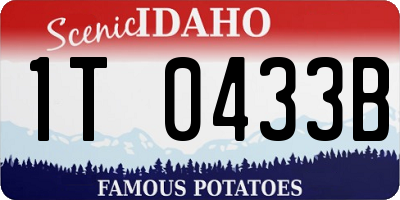 ID license plate 1T0433B