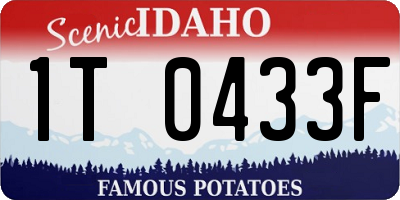 ID license plate 1T0433F