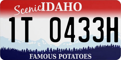 ID license plate 1T0433H