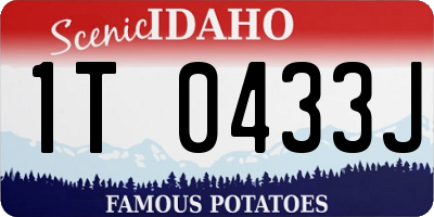 ID license plate 1T0433J
