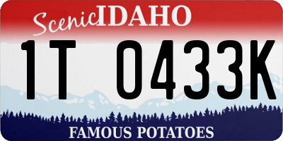 ID license plate 1T0433K