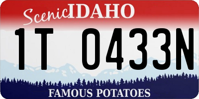 ID license plate 1T0433N