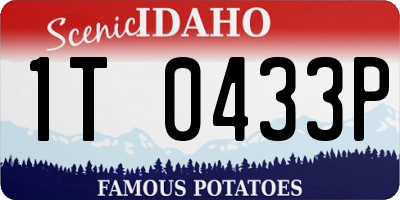 ID license plate 1T0433P