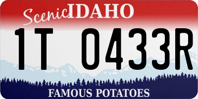 ID license plate 1T0433R