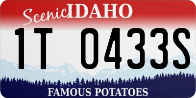 ID license plate 1T0433S
