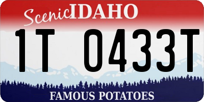 ID license plate 1T0433T