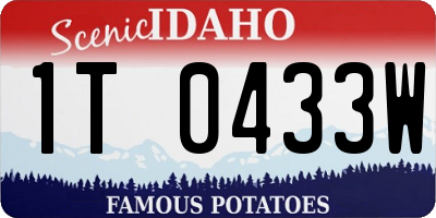 ID license plate 1T0433W