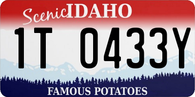ID license plate 1T0433Y