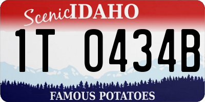ID license plate 1T0434B