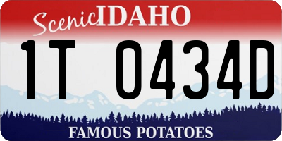 ID license plate 1T0434D
