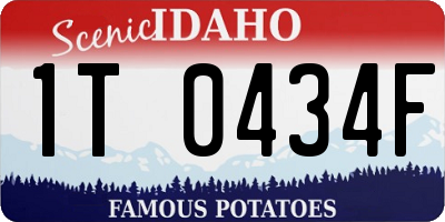 ID license plate 1T0434F