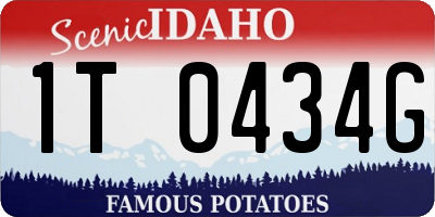 ID license plate 1T0434G