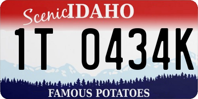ID license plate 1T0434K